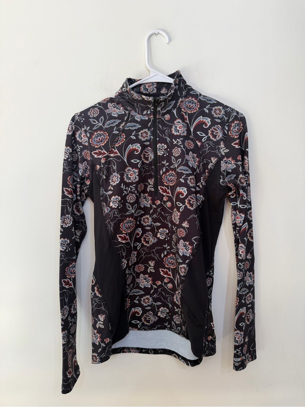 Kerrits Up Tempo Fleece Tech Top Paisley Navy Zip Equestrian Riding Women’s XS
